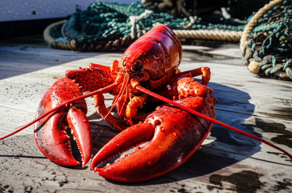 Fresh Maine lobster caught during charter