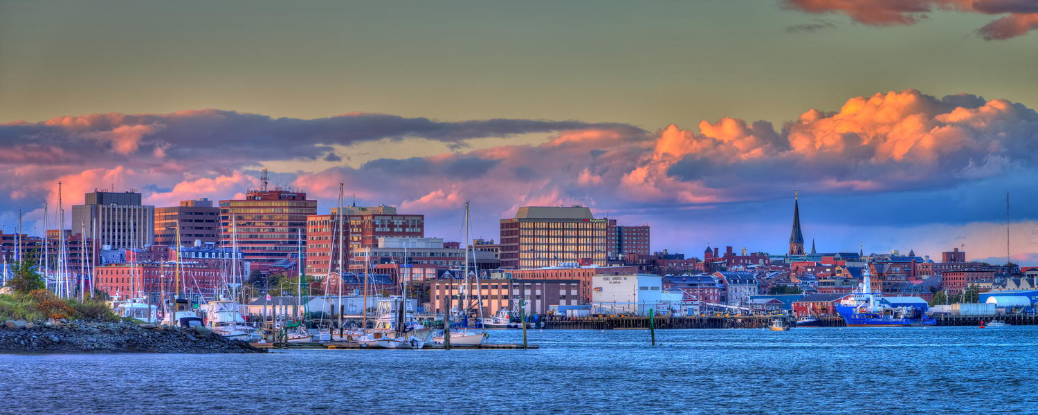 Spectacular sunset over Portland's skyline as seen from the water - the perfect sunset cruise experience